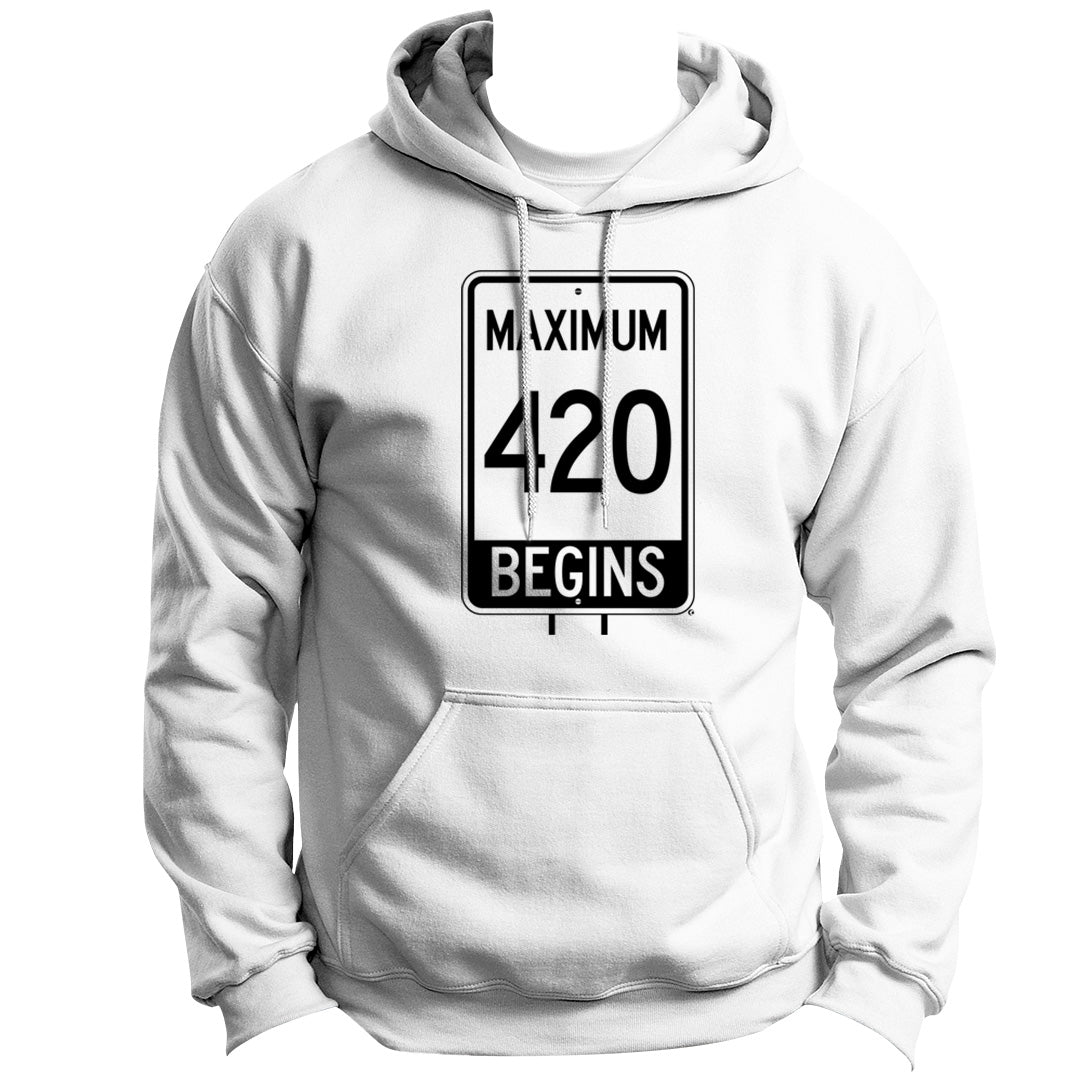 ROAD SIGN SERIES MAXIMUM 420 HOODIE PULLOVER VINYL HEAT PRESS ORIGINAL ART