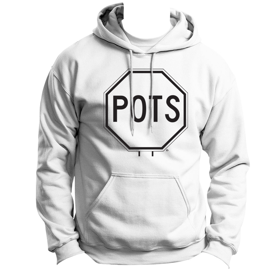 ROAD SIGN SERIES POTS STOP HOODIE PULLOVER VINYL HEAT PRESS ORIGINAL ART