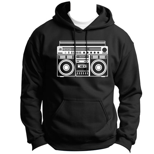 RETRO RADIO SERIES BOOMBOX HOODIE PULLOVER SWEATSHIRT VINYL HEAT PRESS ORIGINAL ART