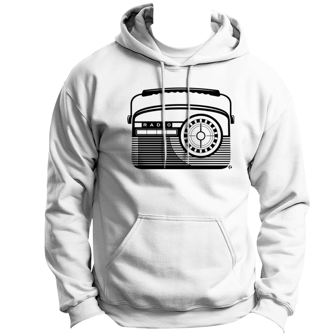 RETRO RADIO SERIES VINTAGE PORTABLE RADIO WITH HANDLE HOODIE PULLOVER SWEATSHIRT VINYL HEAT PRESS ORIGINAL ART