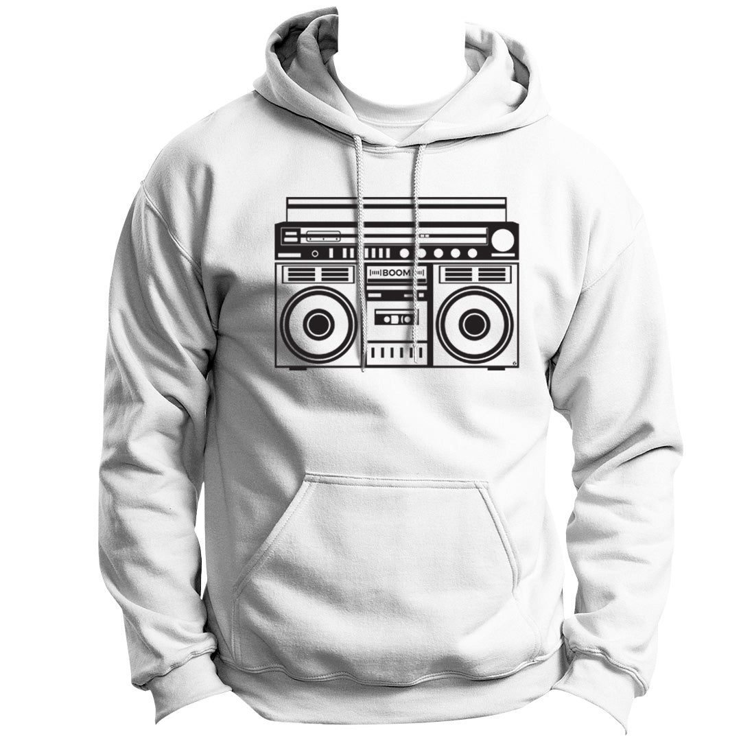 RETRO RADIO SERIES BOOMBOX HOODIE PULLOVER SWEATSHIRT VINYL HEAT PRESS ORIGINAL ART