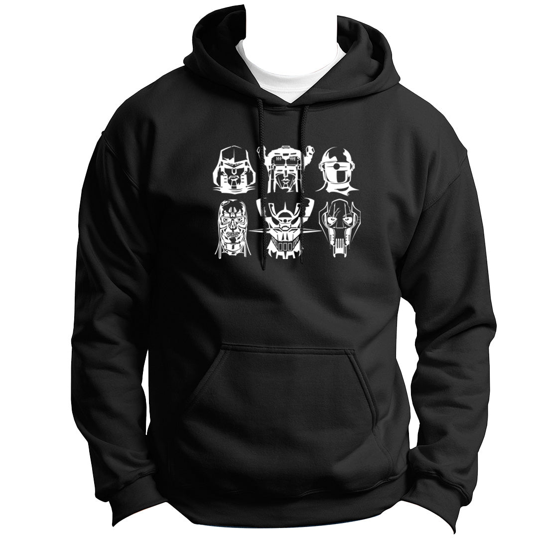 BOTS & DROIDS SERIES MEGATRON VOLTRON GORT TERMINATOR T-800 MAZINGER Z GENERAL GRIEVOUS HOODIE PULLOVER SWEATSHIRT VINYL HEAT PRESS ORIGINAL ART
