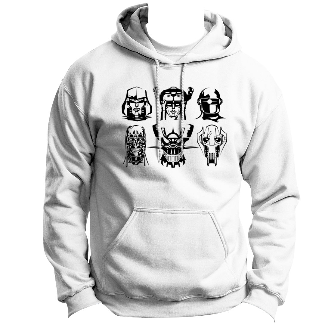 BOTS & DROIDS SERIES MEGATRON VOLTRON GORT TERMINATOR T-800 MAZINGER Z GENERAL GRIEVOUS HOODIE PULLOVER SWEATSHIRT VINYL HEAT PRESS ORIGINAL ART