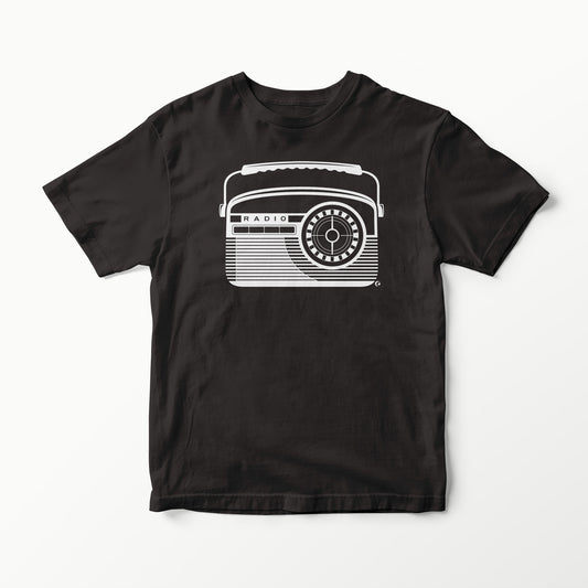 RETRO RADIO SERIES VINTAGE PORTABLE RADIO WITH HANDLE T-SHIRT TEE VINYL HEAT PRESS ORIGINAL ART