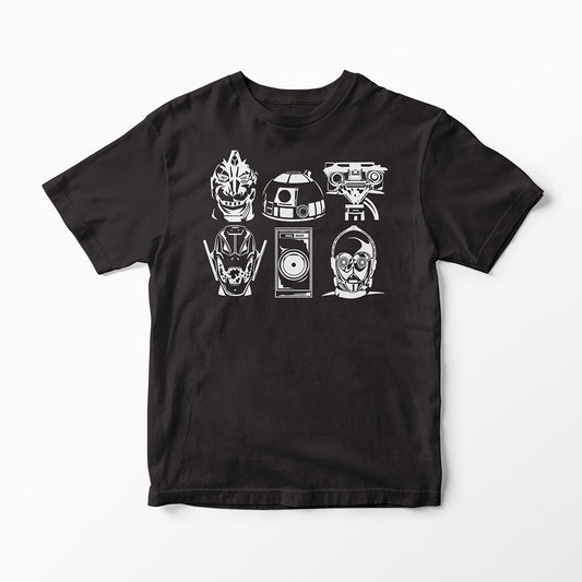 BOTS & DROIDS SERIES MECHA GODZILLA R2-D2 JOHNNY-5 ULTRON HAL 9000 C3PO T-SHIRT TEE VINYL HEAT PRESS ORIGINAL ART