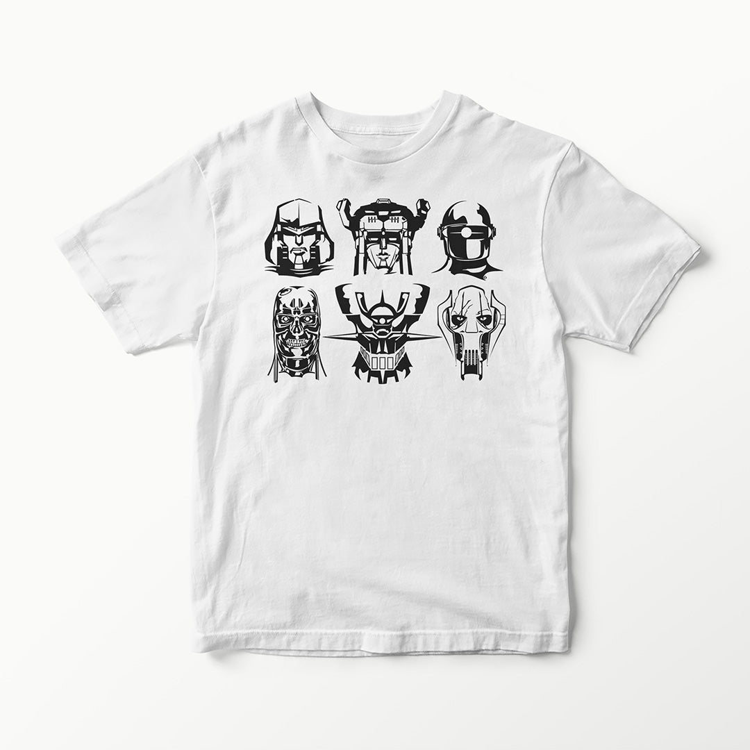 BOTS & DROIDS SERIES MEGATRON VOLTRON GORT TERMINATOR T-800 MAZINGER Z GENERAL GRIEVOUS T-SHIRT TEE VINYL HEAT PRESS ORIGINAL ART