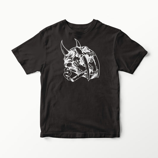 PREHISTORIC SERIES HORNED SABRE TOOTH TIGER SKULL WITH CIGAR T-SHIRT TEE VINYL HEAT PRESS ORIGINAL ART