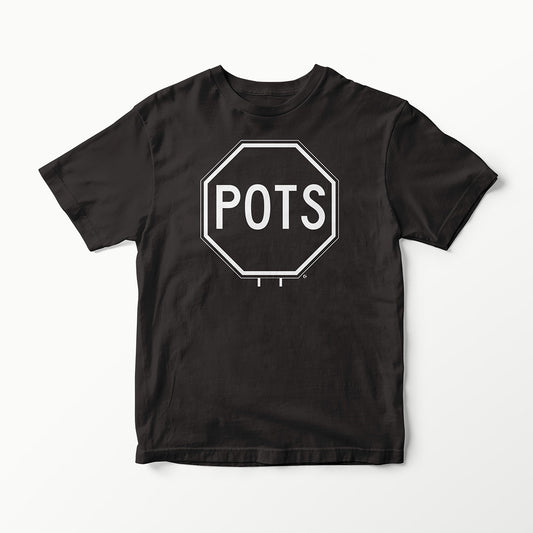 ROAD SIGN SERIES POTS STOP T-SHIRT TEE VINYL HEAT PRESS ORIGINAL ART